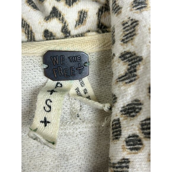 Free People-We the Free-Women S Leopard Cowl Neck Boxy Oversized Snap Shacket - Picture 11 of 13